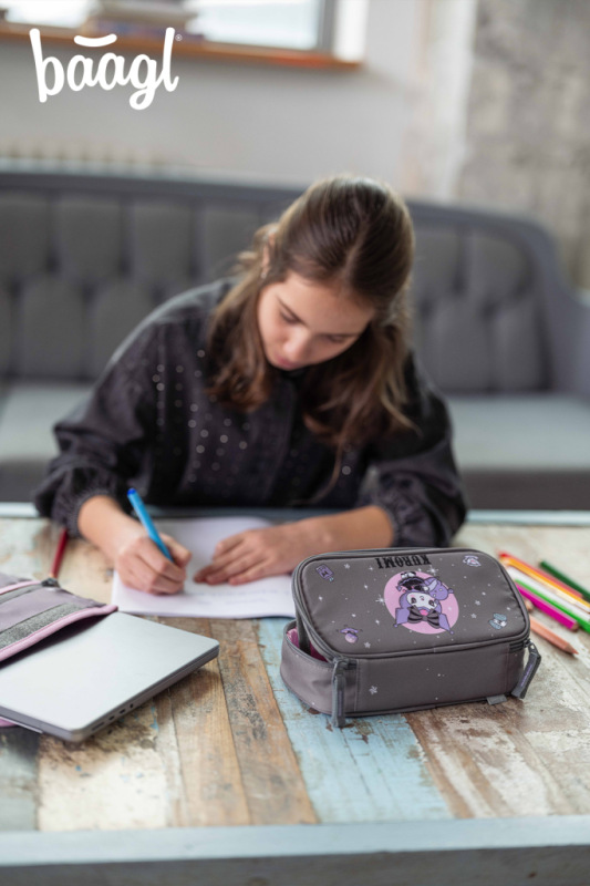 BAAGL Školský peračník etui Kuromi Grey GRS 4