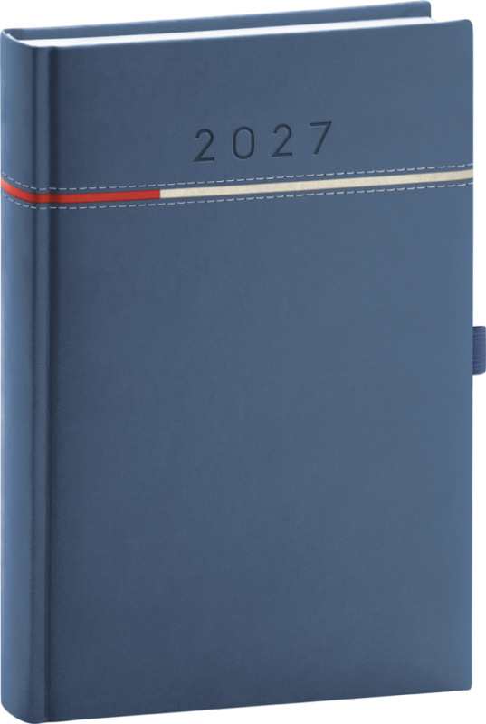NOTIQUE Denný diár Tomy 2027, modro-červený, 15 x 21 cm