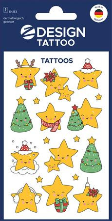 Tetovacie nálepky, 1 hárok, 76x120 mm, AVERY ZWECKFORM, "Z-Design No.54152", hviezdy