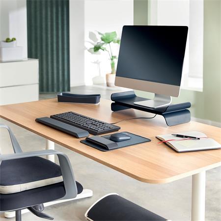 Podložka na sedenie, ergonomická, s látkovým poťahom, LEITZ "Ergo", tmavosivá 5