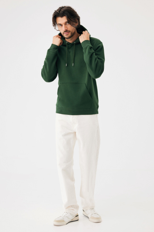 IQONIQ Joshua Unisex mikina s kapucňou z rec. bavlny forest green XXS 10