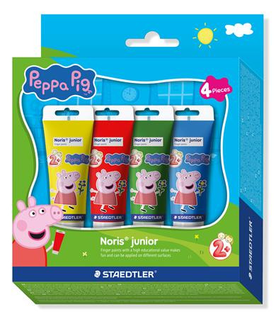 Prstové farby, STAEDTLER "Noris® junior 8814", Peppa Pig, 4 farby 1