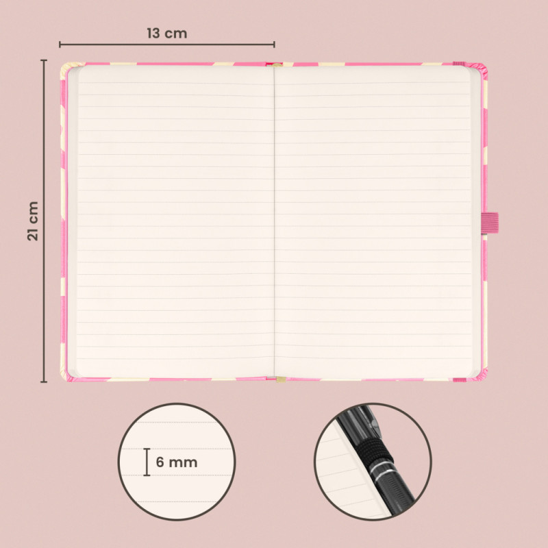 NOTIQUE Notes Ružová, linajkovaný, 13 x 21 cm 2