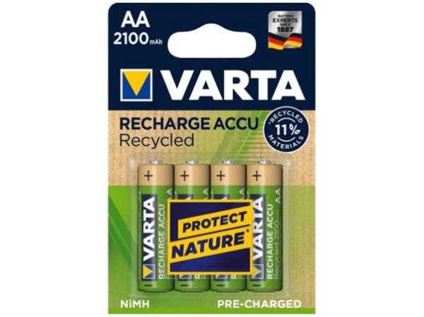 Nabíjateľná batéria, AA, tužková, recyklovaná, 4x2100 mAh, VARTA