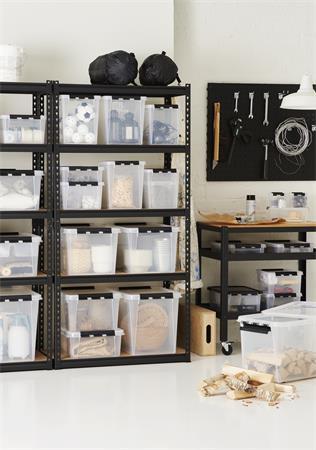 Úložný box, plastový, 14 l, čierne úchytky, SMARTSTORE "Classic 11", priehľadný 3