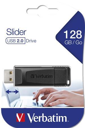 USB kľúč, 128GB, USB 2.0, VERBATIM "Slider", čierny 1
