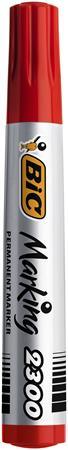 Permanentný popisovač, 3,7-5,5 mm, zrezaný hrot, BIC "ECO 2300", červená 1