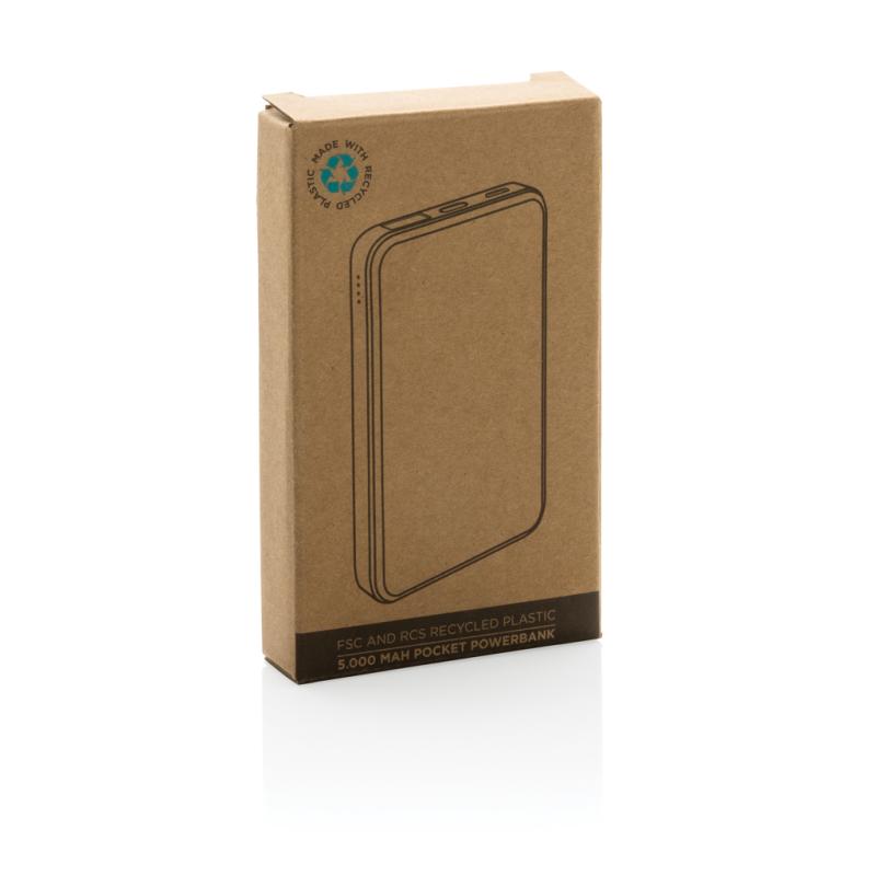 Powerbanka 5 000 mAh z bambusu a RCS Rplastu hnedá 11