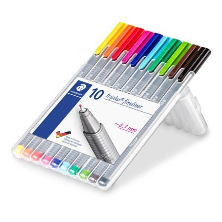 Liner, sada, 0,3 mm, STAEDTLER "Triplus STAEDTLER Box", 10 rôznych farieb 2