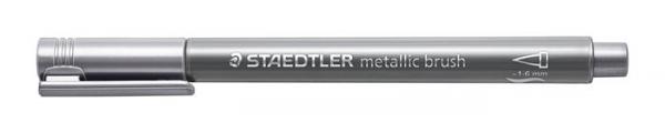 Dekoračný popisovač, 1-6 mm, STAEDTLER "Design Journey Metallic Brush", strieborná 1