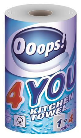 . Kuchynské utierky, 2-vrstvové, 200 útržkov, kotúčové, "Ooops! 4You" 1