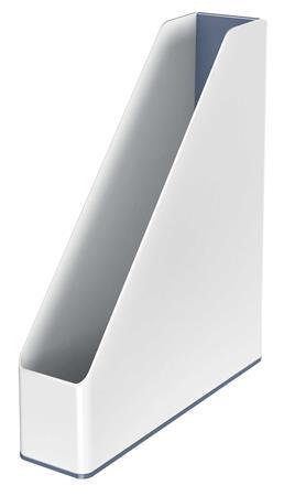 Zakladač, plastový, 73 mm, dvojfarebný, LEITZ "Wow", biely