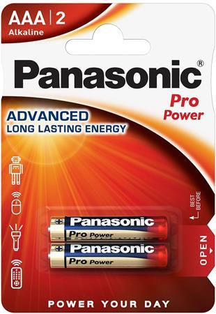 Batérie, AAA mikrotužková, 2 ks, PANASONIC "Pro power" 1