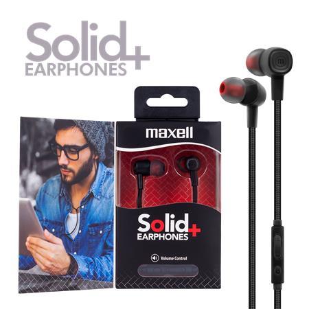 Slúchadlá, s mikrofónom, MAXELL "Solid+", čierna 1