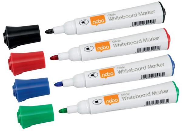 Popisovač na tabule, kužeľový hrot, 2 mm, 10 ks, NOBO "Glide", mix 3