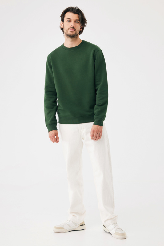 IQONIQ Toria Unisex mikina s okrúhl. výstrihom z rec. bavlny forest green XS 5