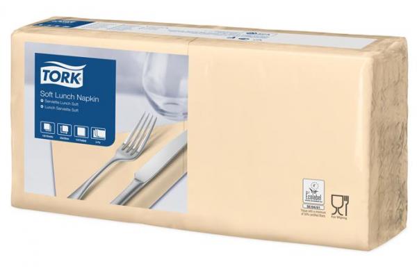 Servítky, 1/4 ohyb, 3-vrstvové, 32,5x32,8 cm, Advanced, TORK "Soft Lunch", slonová kosť 1