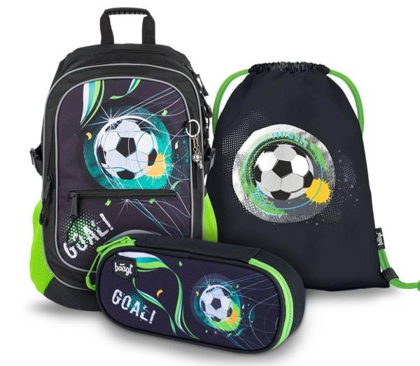 BAAGL SET 3 Fotbal: batoh, penál, sáček