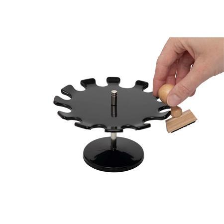 Stojan na pečiatky, okrúhly, 1-úrovňový, 12 miest, MAUL, čierna 3