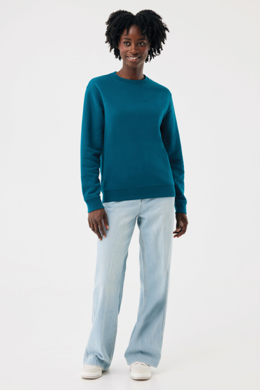 IQONIQ Toria Unisex mikina s okrúhl. výstrihom z rec. bavlny dark teal M 5