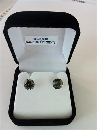 ART CRYSTELLA Náušnice, "MADE WITH SWAROVSKI ELEMENTS",  black diamond, 8 mm 2
