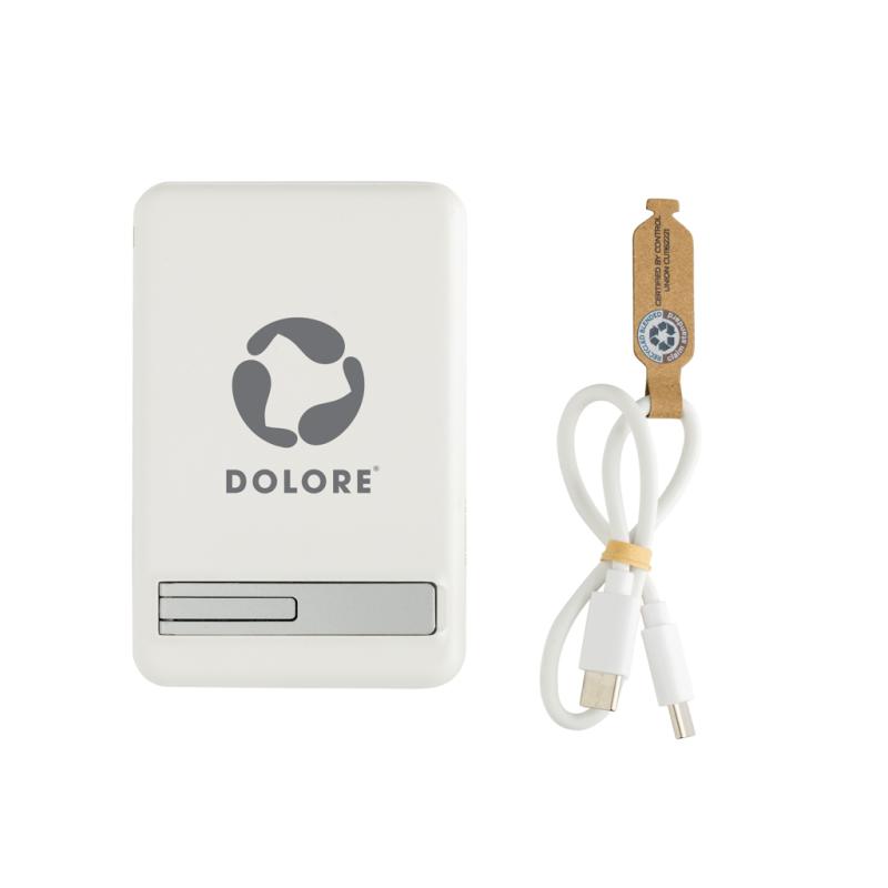 Magnetická powerbanka Zen 5000mAh 5W z RCS plastu a bambusu biela 9