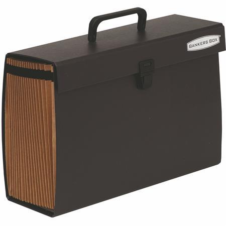 Aktovka s držadlom, kartónová, 19 priehradiek, FELLOWES "Bankers Box Handifile", čierna 1