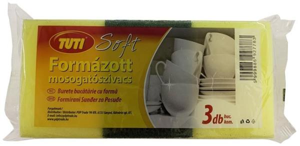 Špongia na riad, tvarovaná, 3 ks, TUTI "Soft" 1