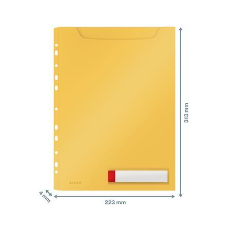 Euroobal, s dierovaním, A4 maxi, LEITZ "Cosy Privacy", matná žltá 3