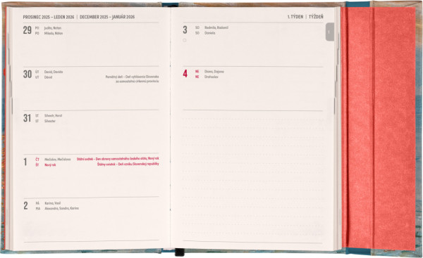 NOTIQUE Týždenný magnetický diár Claude Monet 2026, 11 x 16 cm 1