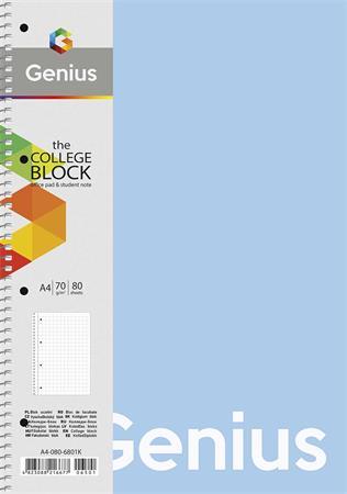 Špirálový zošit, linajkový, A4, 80 listov, PP obal, SHKOLYARYK "Genius Pastel", mix 1
