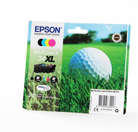 T34764010 toner multipack k tlačiarňam Workforce 3720DWF, 3725DWF, EPSON b+c+m+y, 48,7ml 1