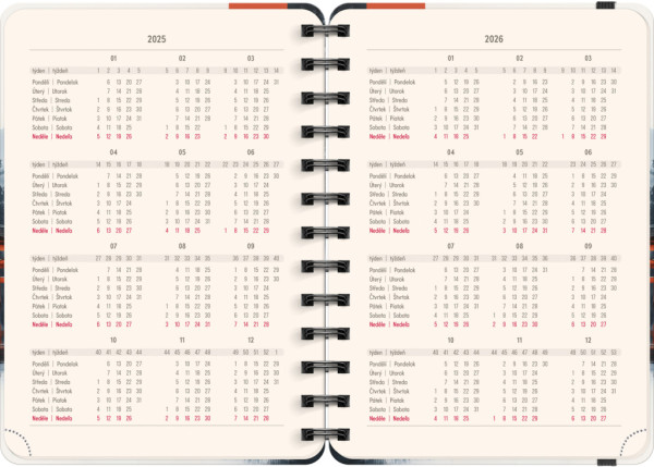 NOTIQUE Špirálový 18-mesačný diár Petito – Japonsko 2025/2026, 13 x 18 cm 2