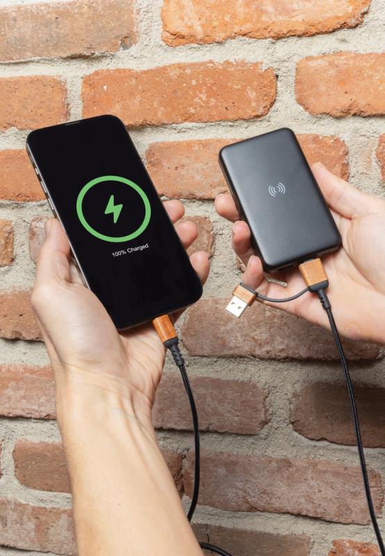 Bezdrôtová powerbanka 5000 mAh 5W z RCS recykl. plastu čierna 10