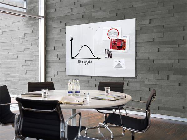 Magnetická sklenená tabuľa, 120x90 cm, SIGEL "Artverum® ", biela 7