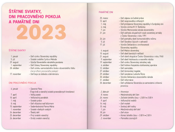 Školský diár Ružové pruhy (september 2023 – december 2024), 9,8 × 14,5 cm 4