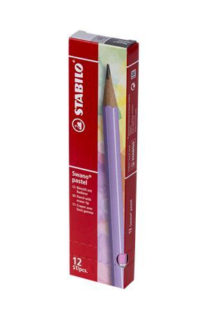 Grafitová ceruzka s gumou, HB, šesťhranná, STABILO "Swano Pastel", ružová 2
