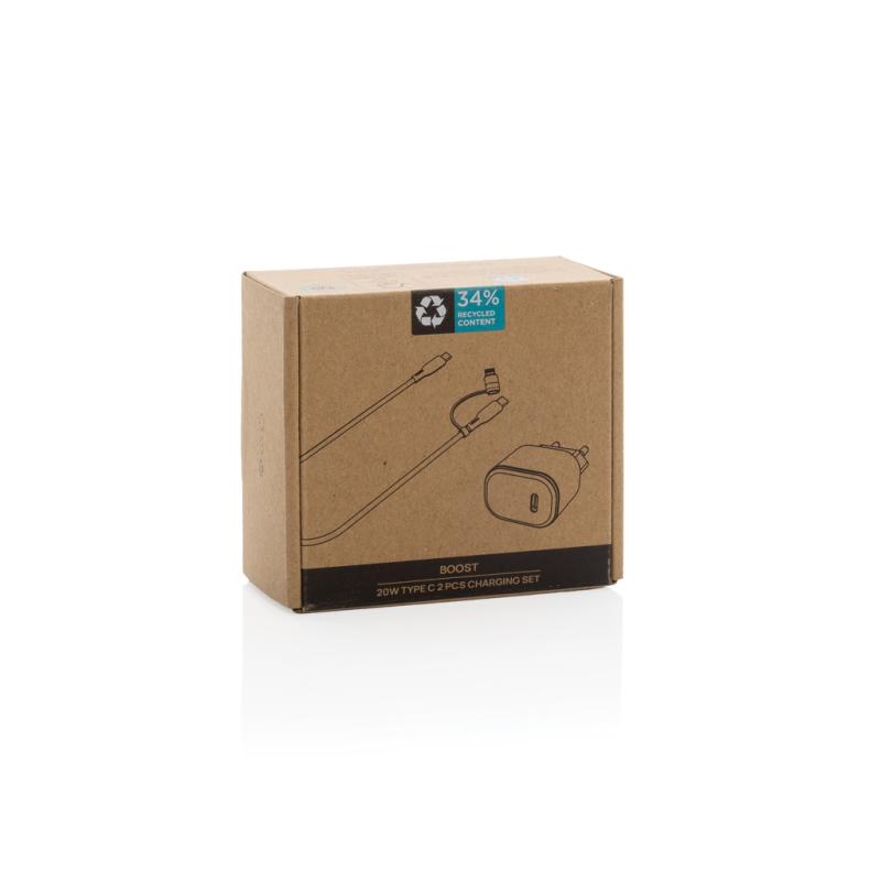 Nabíjacia sada 2ks Boost 20W USB C z RCS recykl. plastu čierna 14