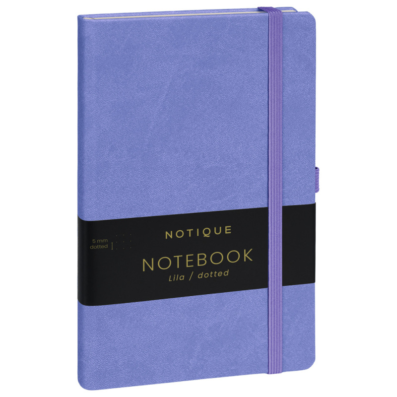NOTIQUE Notes Lila, bodkovaný, 13 x 21 cm