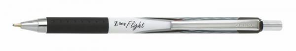 Guľôčkové pero, 0,34 mm, stláčací mechanizmus, ZEBRA "Z-Grip Flight", čierna