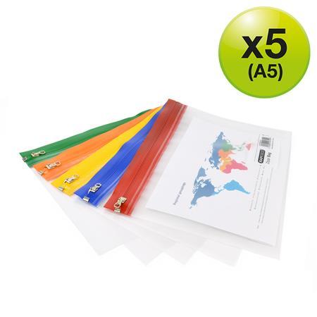 Obálka na zips, A5, RAPESCO, "Zip Strip", mix farieb 1