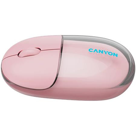 Myš, bezdrôtová, duálny režim pripojenia, optická, CANYON "OnClick 24", ružová 3