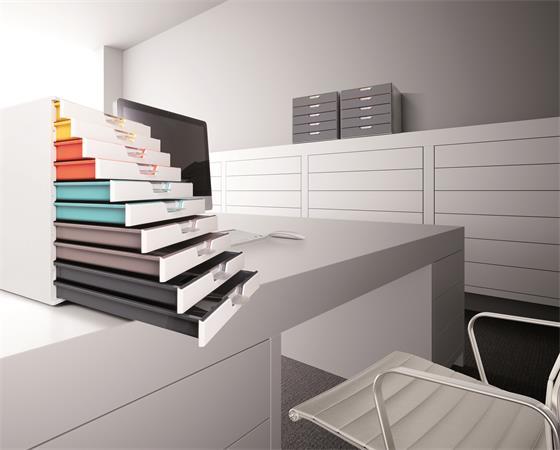 DURABLE Zásuvkový box, plastový, 10 zásuviek, DURBALE "VARICOLOR® 10", biela 4