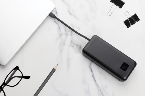 Powerbanka na notebook 20000mAh 65W Gridley z RCS plastu čierna 8