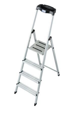 Jednostranný schodík, 4 priečky, hliníkový, KRAUSE "Safety" 2