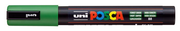 Dekoračný popisovač, 1,8-2,5 mm, UNI "Posca PC-5M", lesný zelený 1
