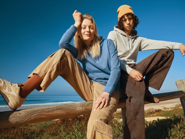 Nefarbená mikina s kapucňou IQONIQ Torres z recykl. bavlny heather blue XXS 15