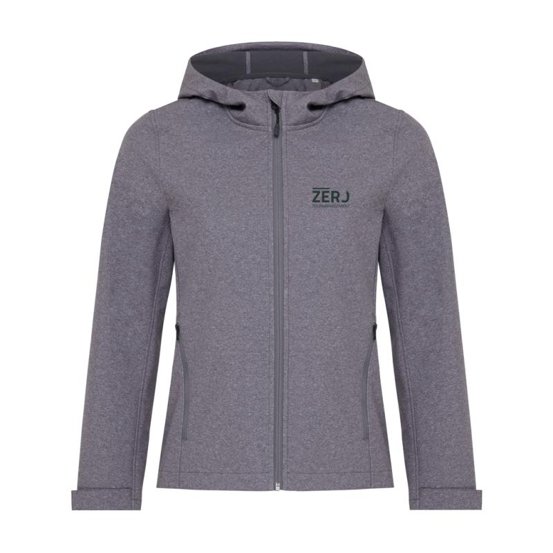 Dámska soft shell bunda IQONIQ Makalu z recykl. polyesteru vulcano heather grey XXL 3