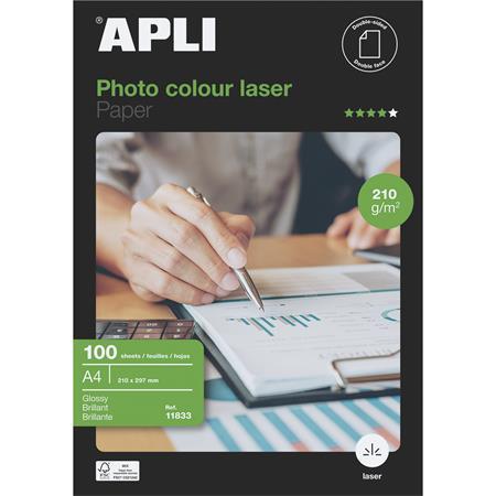 Foto papier, do laserových tlačiarní, A4, 210 g, lesklý, obojstranný, APLI "Premium Laser" 1