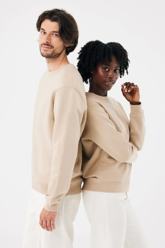 IQONIQ Toria Unisex mikina s okrúhl. výstrihom z rec. bavlny desert XL 16